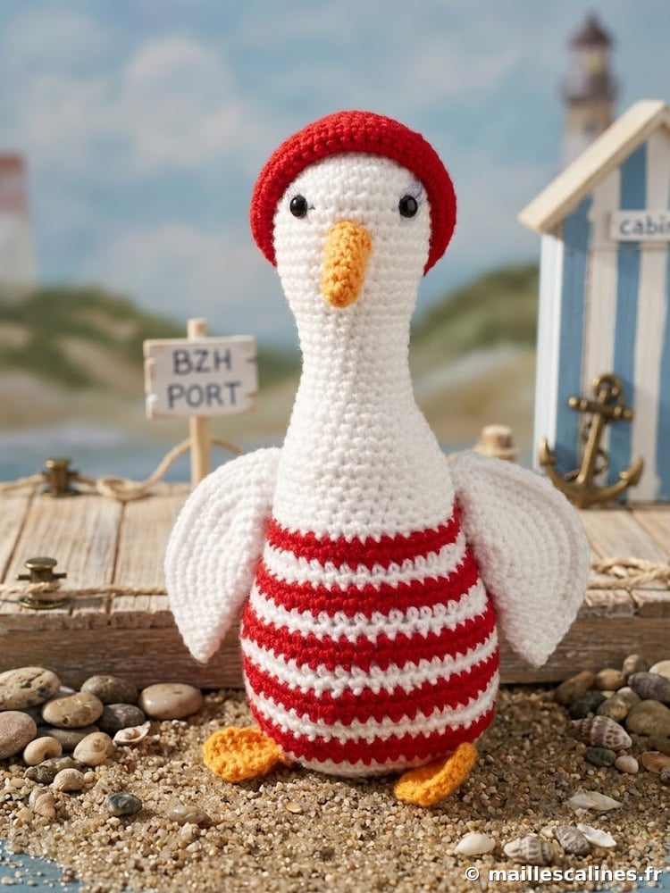 Mouette rayée rouge